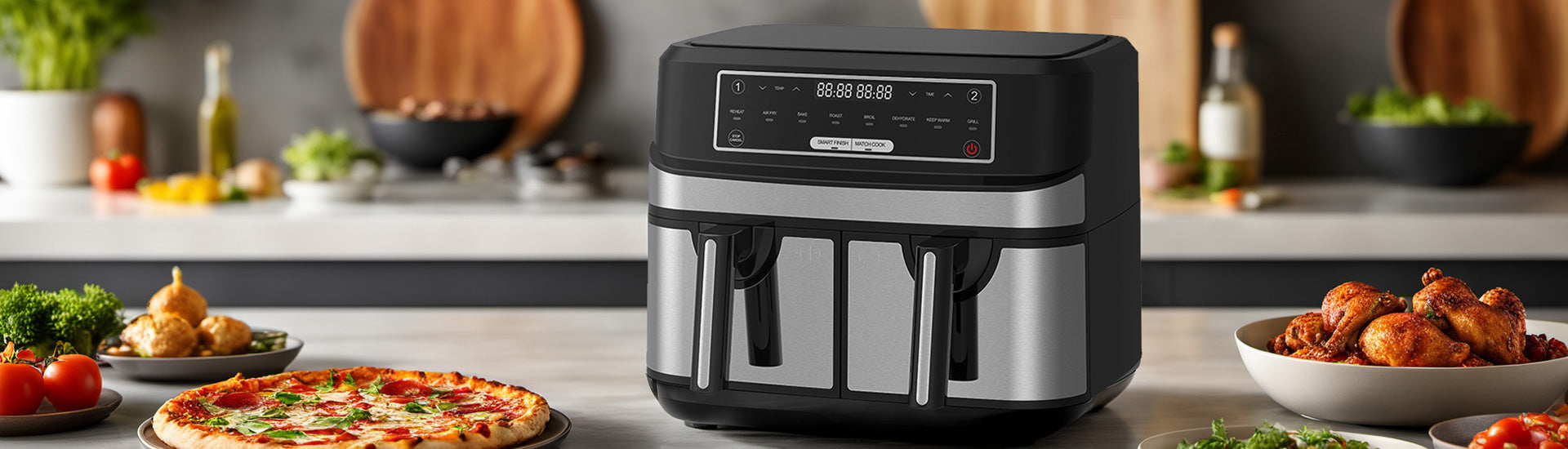 Heißluftfritteuse Doppelkammer