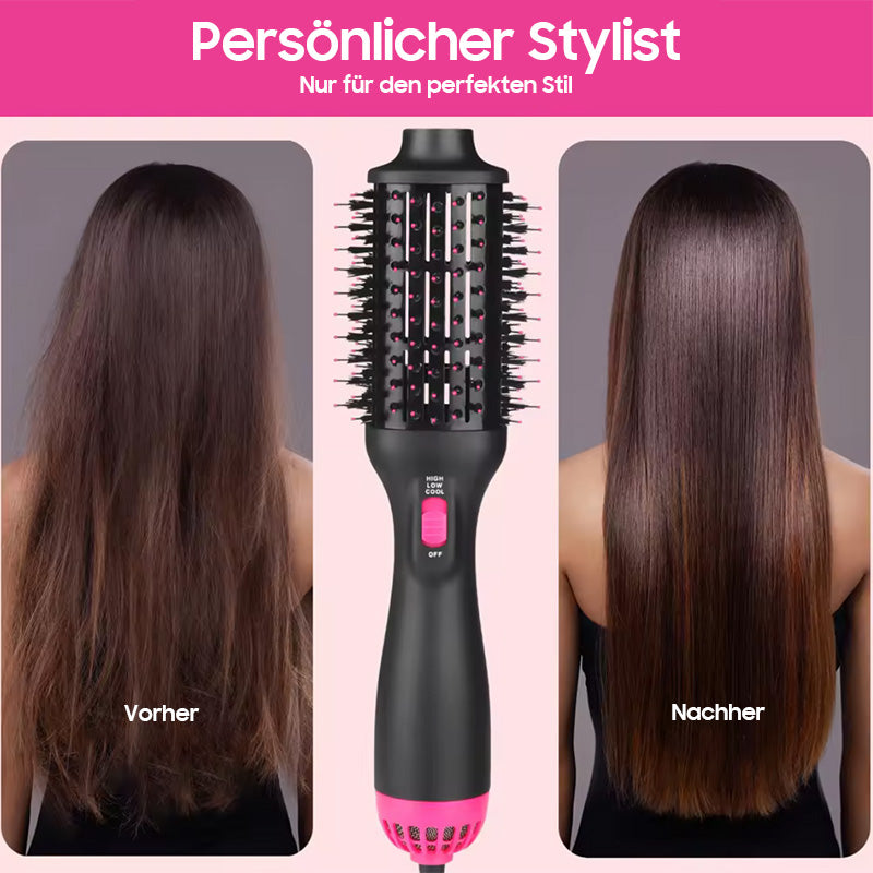 Warmluftbürste 4-in-1 Rundbürstenföhn Föhnbürste, Rot