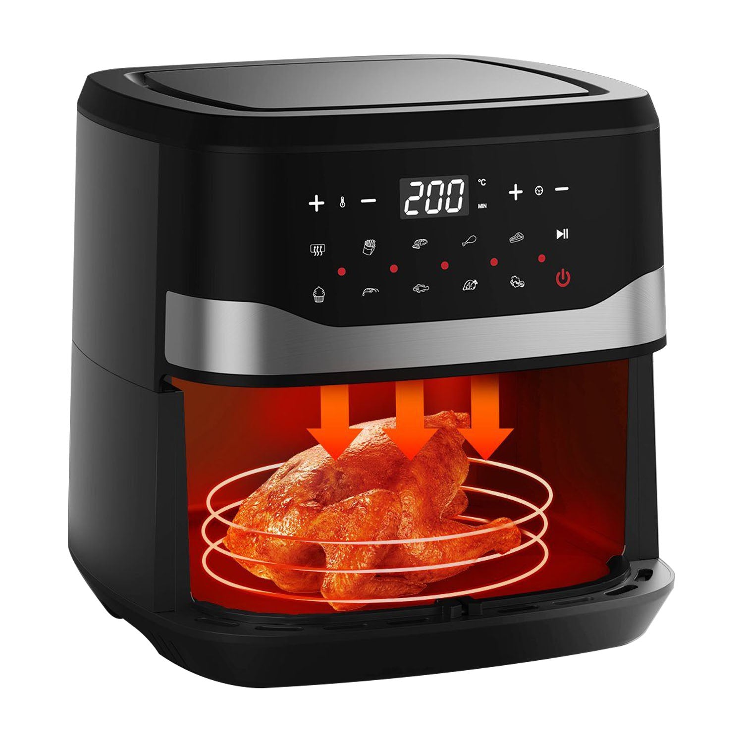 Heißluftfritteuse 7.5L Air Fryer Ohne Öl mit LED-Touchscreen Heizluft Frituese, 1700,00 W