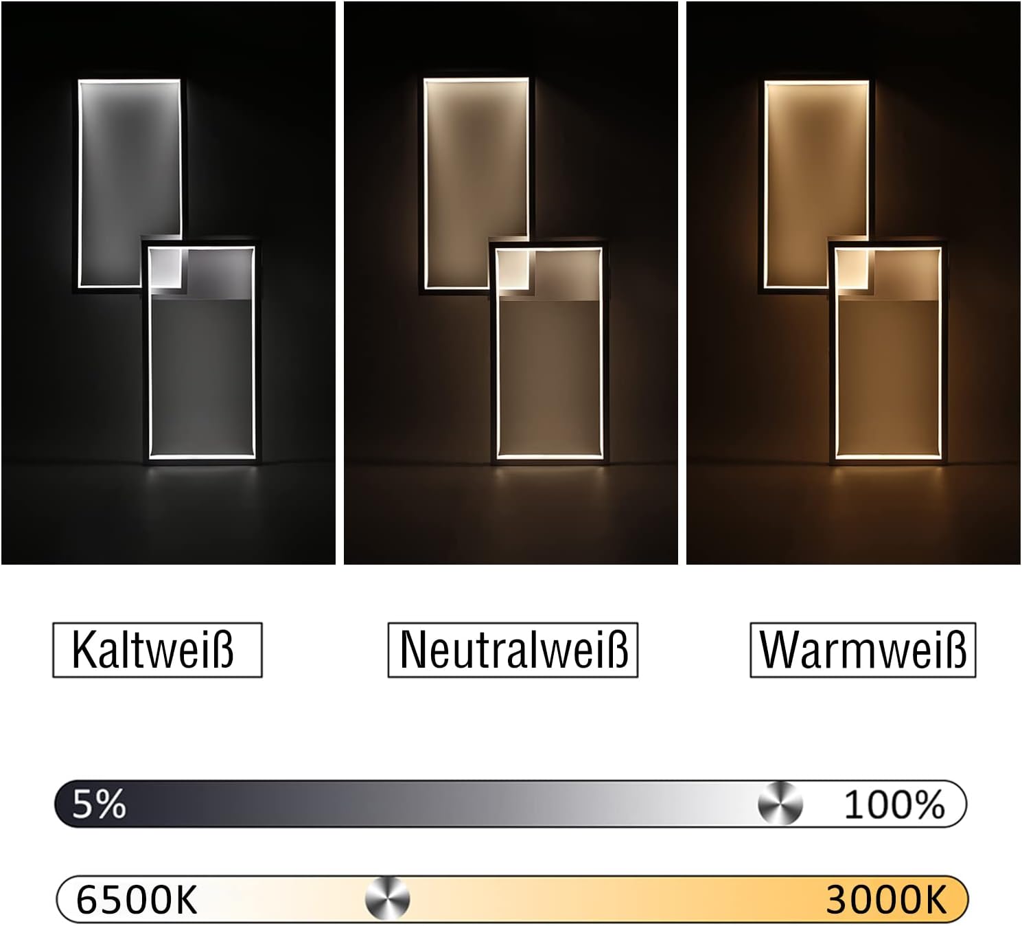 Deckenlampe LED Deckenleuchte Dimmbar mit Fernbedienung, 40W, Schwarz